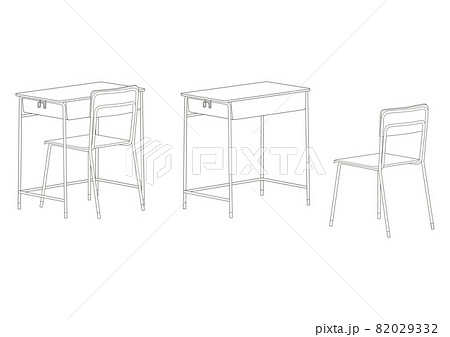机 小学校 学校 教室のイラスト素材