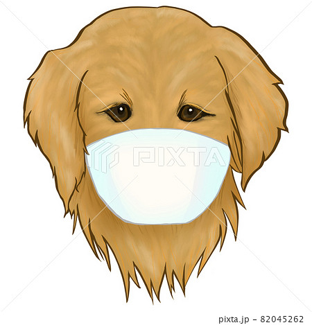 犬 マスク 風邪 インフルエンザのイラスト素材