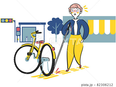 放置自転車のイラスト素材