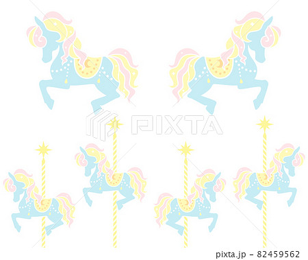 メリーゴーランド 馬のイラスト素材