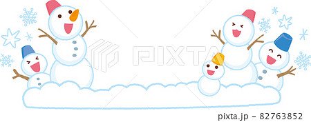 ゆきだるま三段重ねの写真素材 - PIXTA