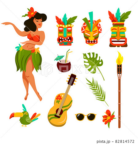 ハワイアンのイラスト素材