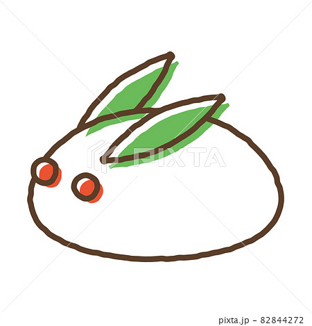 雪うさぎ イラスト かわいいの写真素材