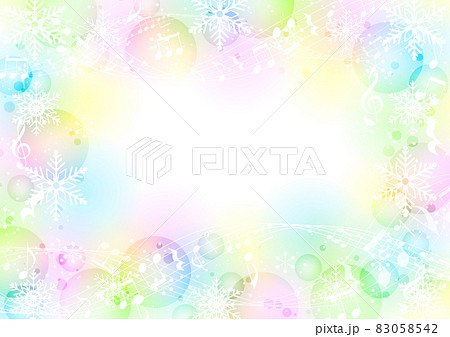 音符 イラスト 虹色 音楽のイラスト素材