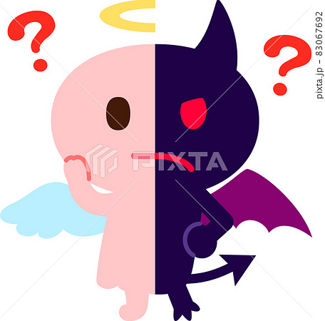 天使 悪魔 かわいい 羽根のイラスト素材