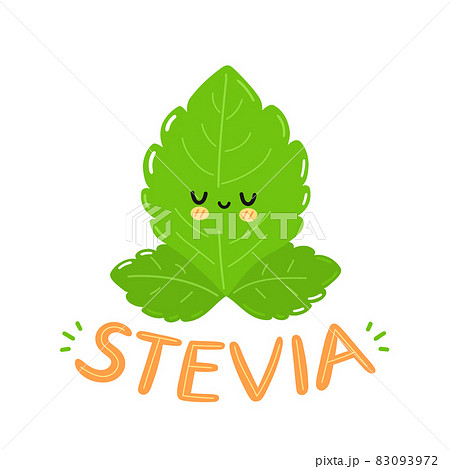 ステビア ハーブ 葉っぱ ロゴの写真素材
