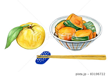 かぼちゃの煮物のイラスト素材