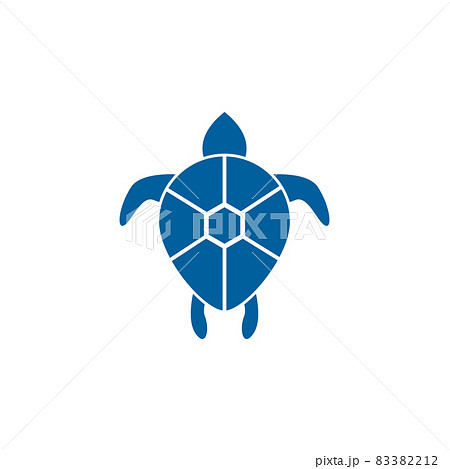 ウミガメのシルエットの写真素材