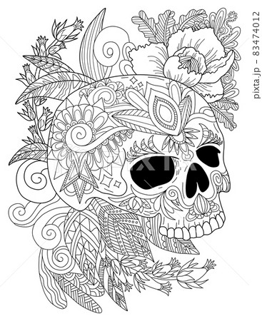 花 白黒 一輪のイラスト素材