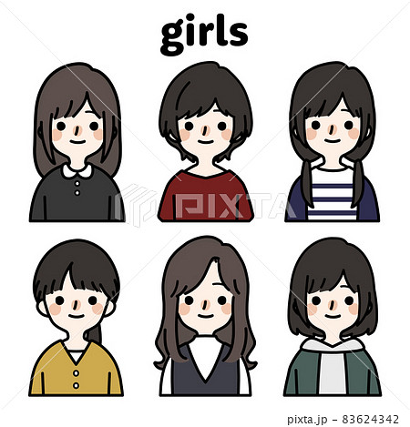 女の子 春服 おしゃれ イラストのイラスト素材