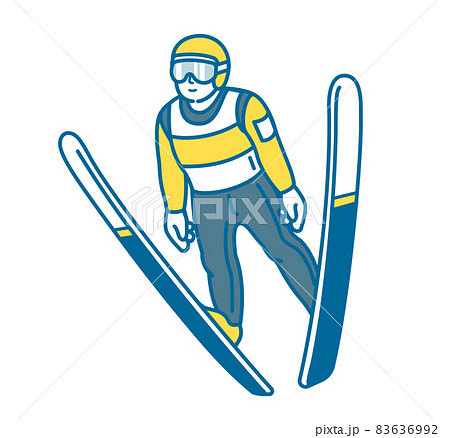 スキージャンプのイラスト素材