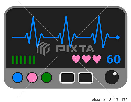 心電図 心電図モニター 心電図モニタ 医療機器のイラスト素材