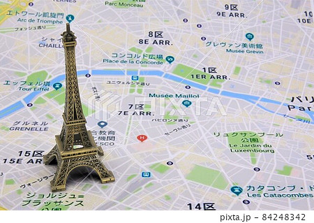 パリ 地図 マップ 観光の写真素材 - PIXTA