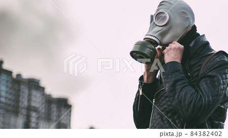 ガスマスク 男性の写真素材 ガスマスク 男性の写真素材