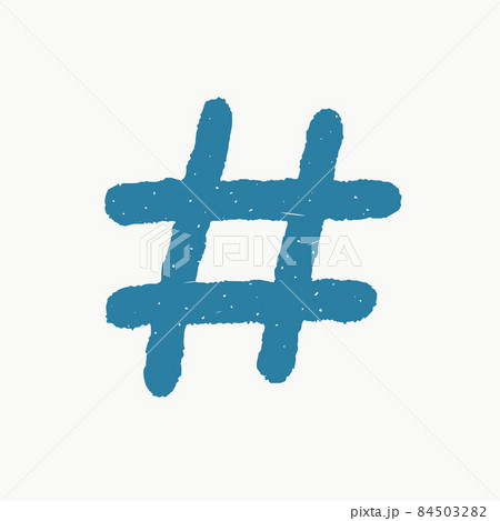 Hashtags Vector Blue Ink Icons On White のイラスト素材