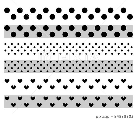 水玉 ドット モノクロ 白黒 背景素材のイラスト素材