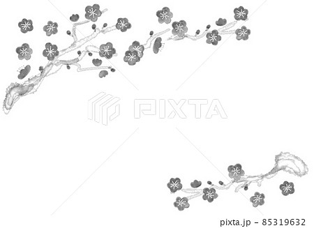 水墨画 節分 梅 イラストのイラスト素材 - PIXTA