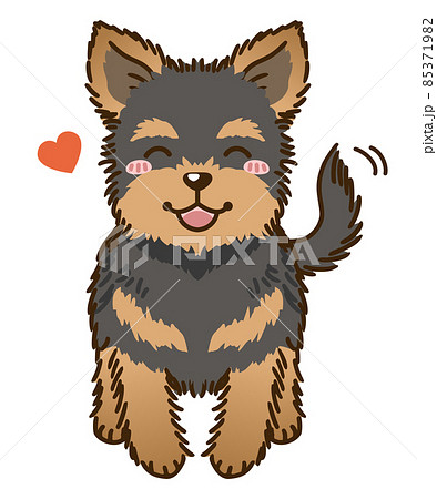 ヨークシャーテリアのイラスト素材