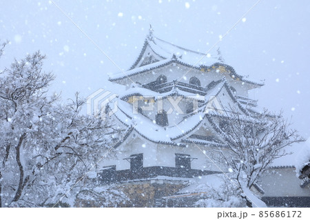 【彦根旦雪図】森月城 1004 彦根城 雪景 共箱 掛け軸 肉筆 彦根旦雪図】森月城 1004 彦根城 雪景 共箱 掛け軸 肉筆 - メルカリ