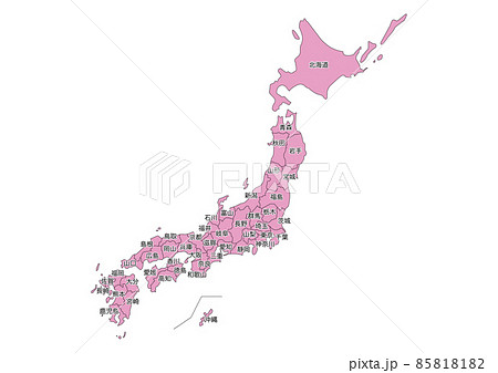 関東地方の地図のイラスト素材