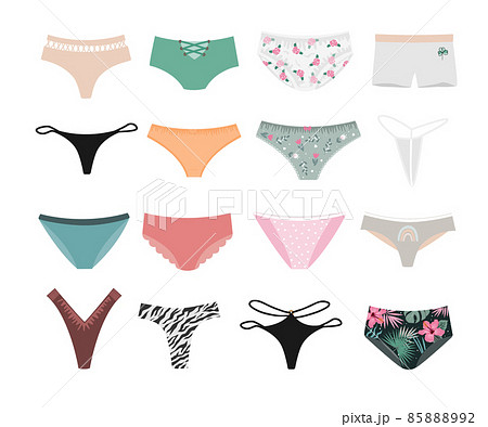 Women lingerie. Color ladies panties, female - Stock Illustration  [100336262] - PIXTA