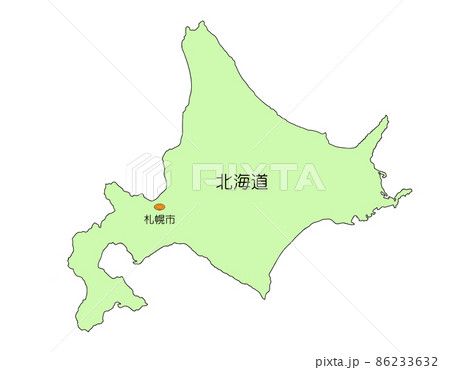 白地図 地図 北海道 白図のイラスト素材
