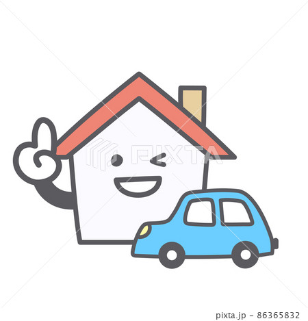 駐車場 駐車 自動車 キャラクターのイラスト素材