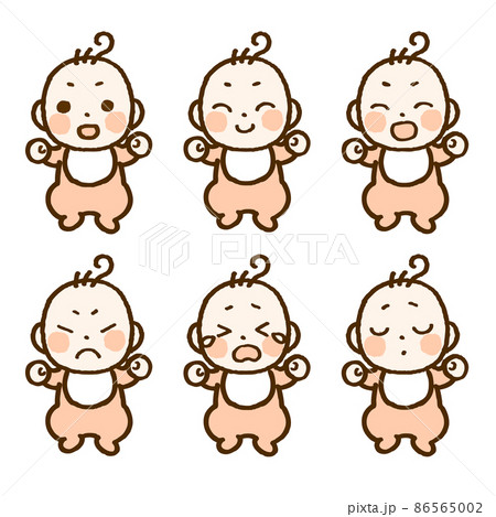 泣き顔 笑顔のイラスト素材