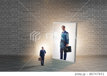 Businessman is an egoist with word ego kicked off Vector Image