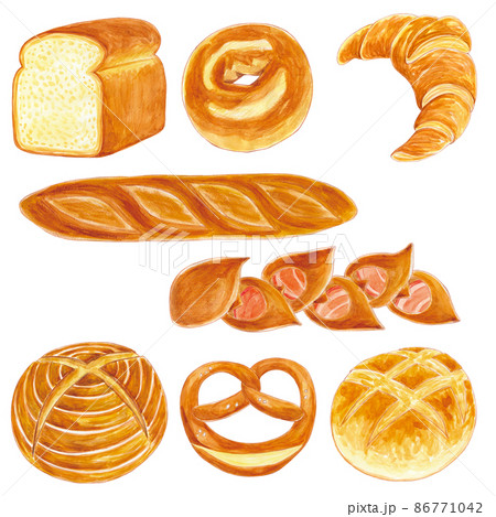 食パン かわいい イラスト パンの写真素材