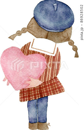 後ろ姿 女の子のイラスト素材