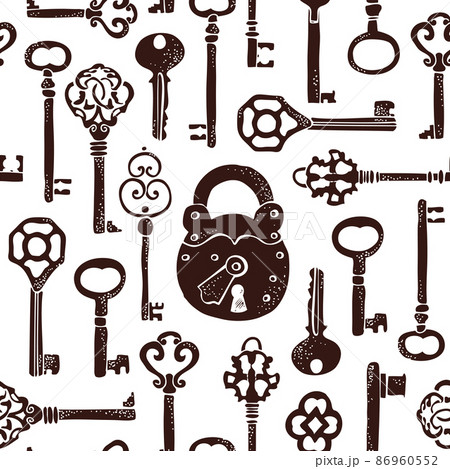 アンティークキーのイラスト素材