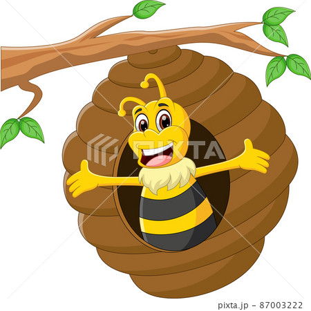 ミツバチ アイコン 蜂 かわいいのイラスト素材