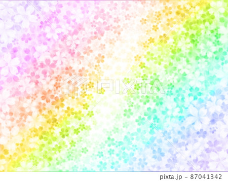 かわいい 花 カラフル 虹色のイラスト素材