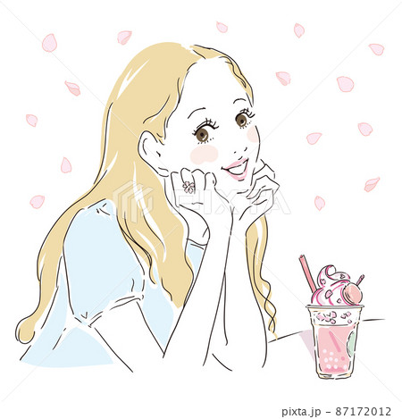 女性 女 女の子 カフェのイラスト素材 女性 女 女の子 カフェのイラスト素材
