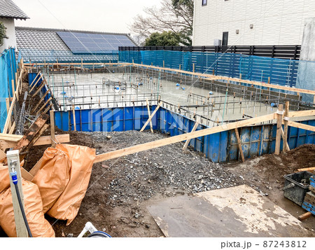 戸建て住宅の基礎工事の現場
