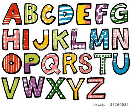 アルファベット 大文字 かわいい イラスト 文字のイラスト素材