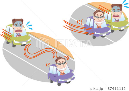 煽り運転の写真素材