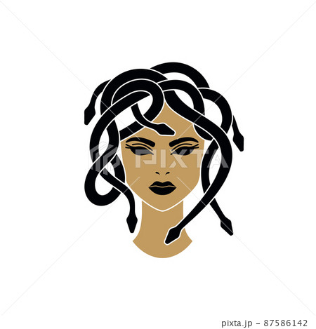 Medusa gorgon goddess, black silhouette vector - Stock Illustration  [105058943] - PIXTA