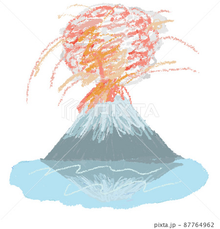 富士山噴火のイラスト素材