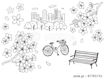 花 手描き 手書き ペン画のイラスト素材