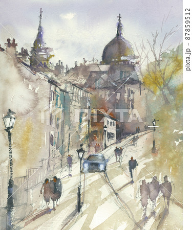 ヨーロッパ フランス 絵画 街並みの写真素材 - PIXTA