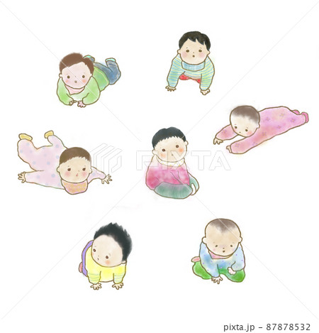 ハイハイのイラスト素材