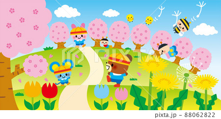 動物 かわいい 仲良し 保育園のイラスト素材
