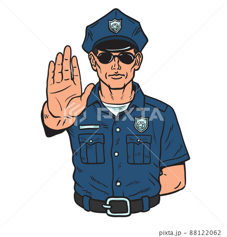 警察官 警官 おまわりさん 男性のイラスト素材