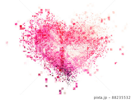 ハート 壊れる 赤 愛のイラスト素材