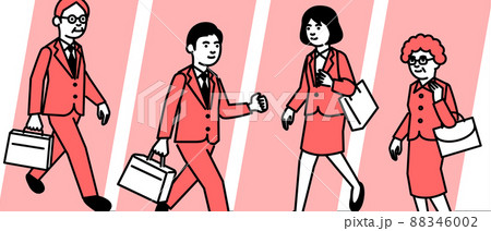 男女4人のイラスト素材