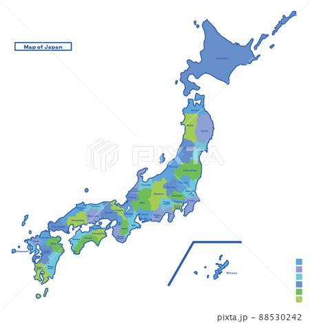 関東地方の地図のイラスト素材