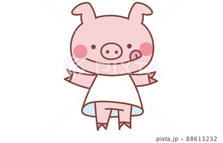 動物 豚 全身 可愛いのイラスト素材