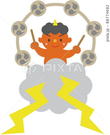 雷様 かわいいのイラスト素材
